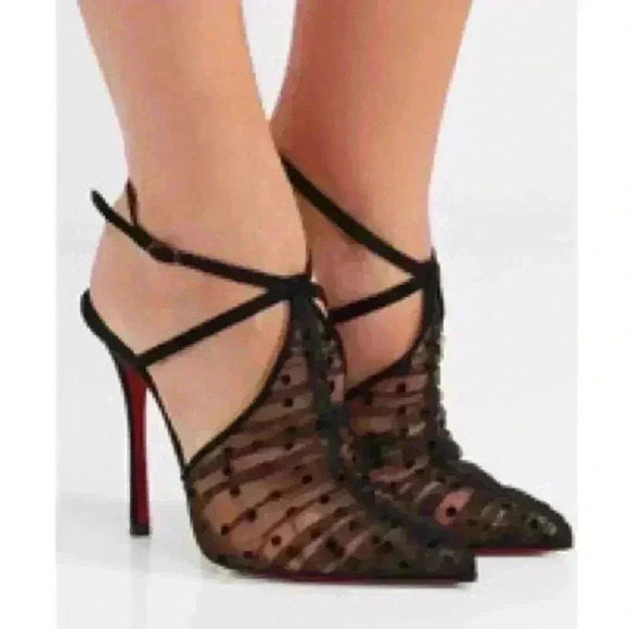 Authentic Acide lace 100mm Christian Louboutin 34.5 - Picture 1 of 9